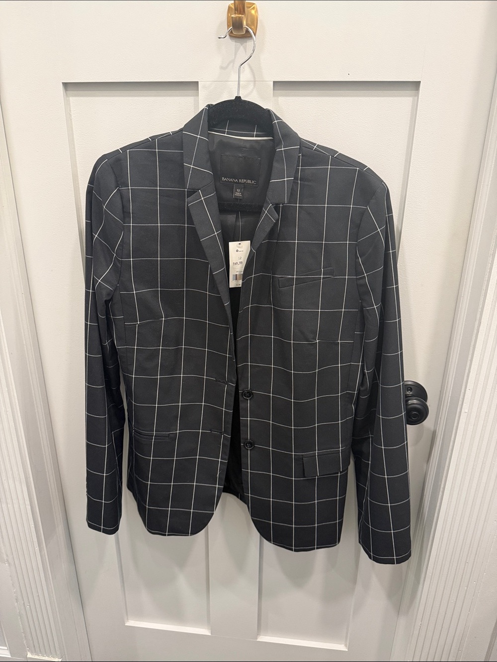 Banana Republic Men’s Black Windowpane Shirt Jacket